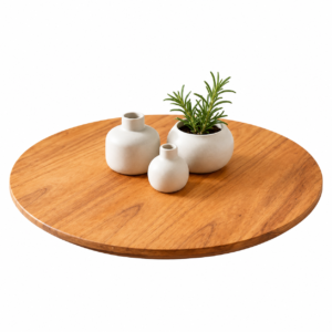 Prato Giratório amadeirado para Servir na Mesa e decorar 60cm de Diâmetro